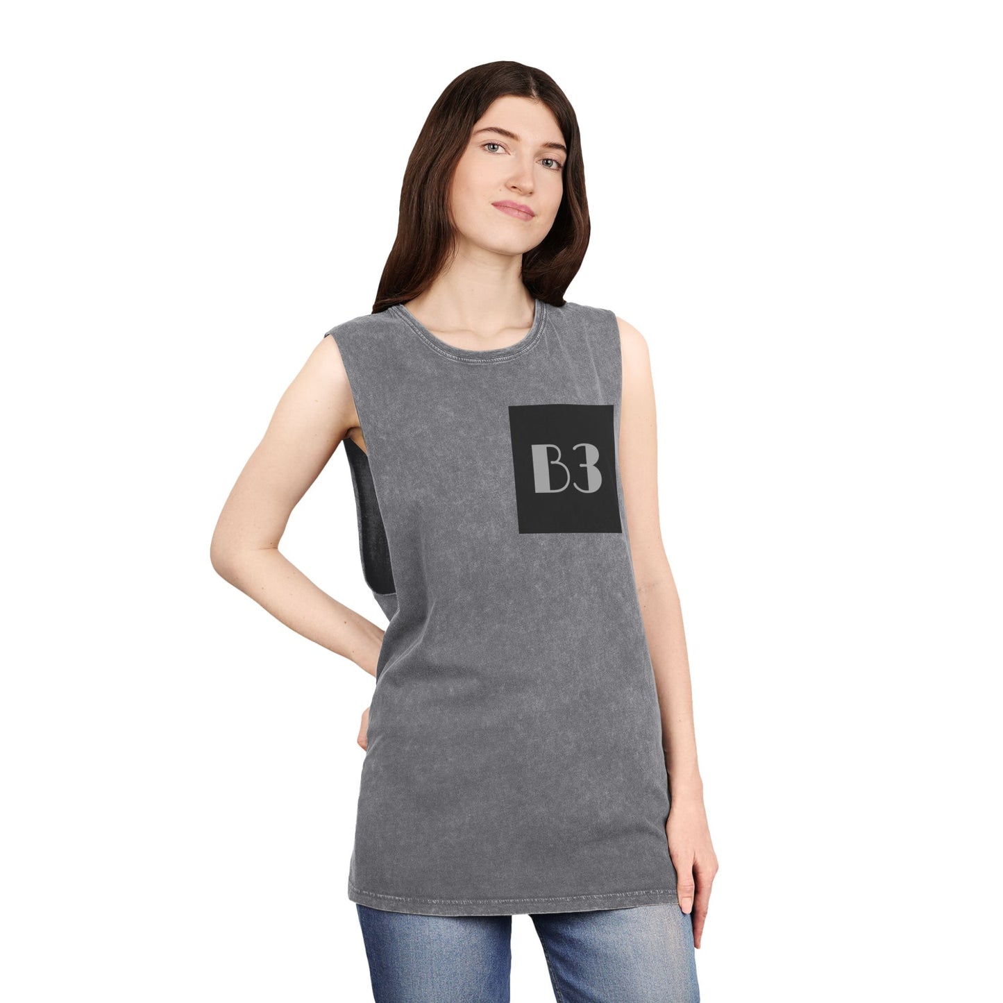 B3 Stonewash Tank Top- Charcoal