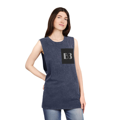 B3 Stonewash Tank Top- Dark Blue