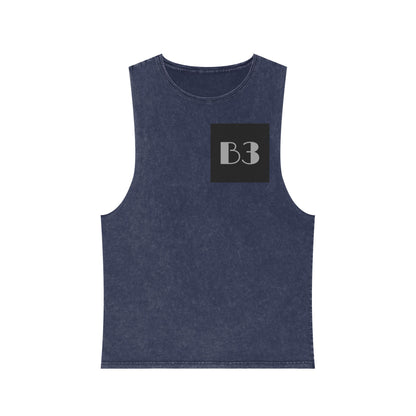 B3 Stonewash Tank Top- Dark Blue