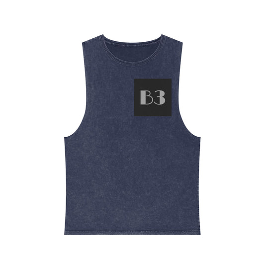 B3 Stonewash Tank Top- Dark Blue