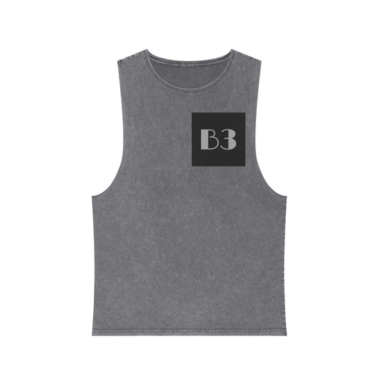 B3 Stonewash Tank Top- Charcoal