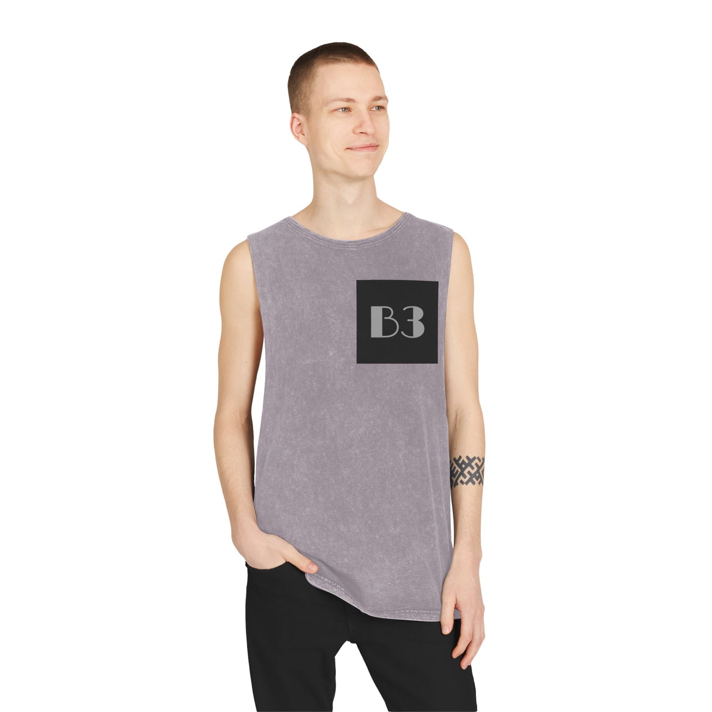 B3 Stonewash Tank Top- Dark Green