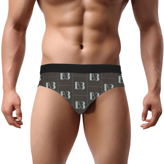 B3 Briefs- black pattern