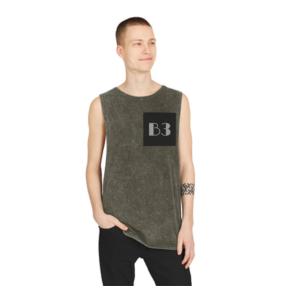 B3 Stonewash Tank Top- Dark Green