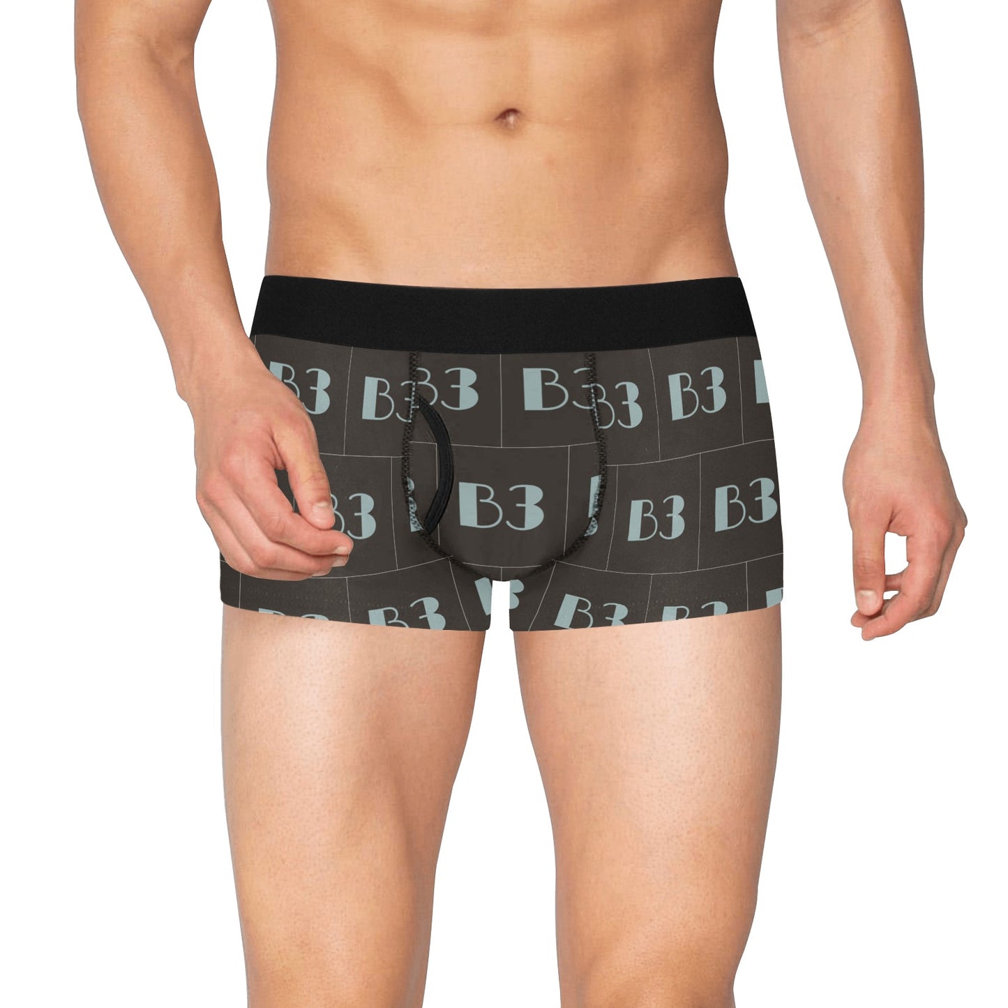 B3 Boxer Briefs- black pattern